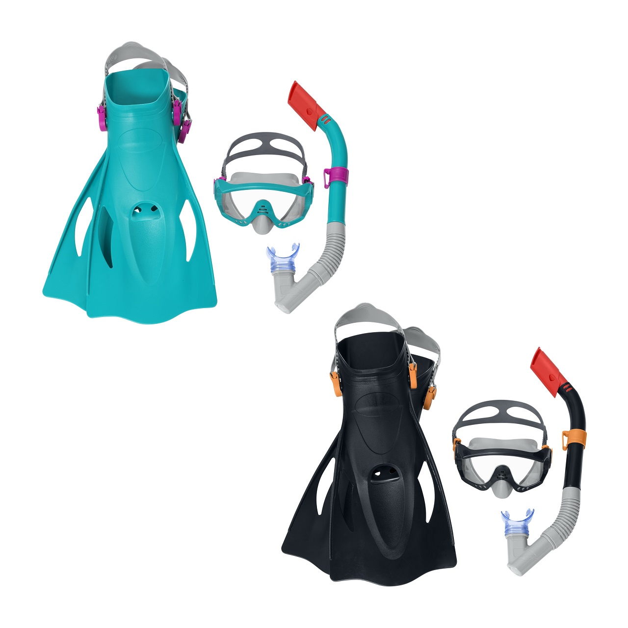Комплект за гмуркане BESTWAY Spark Wave Set, маска, шнорхел, плавници, PVC, син