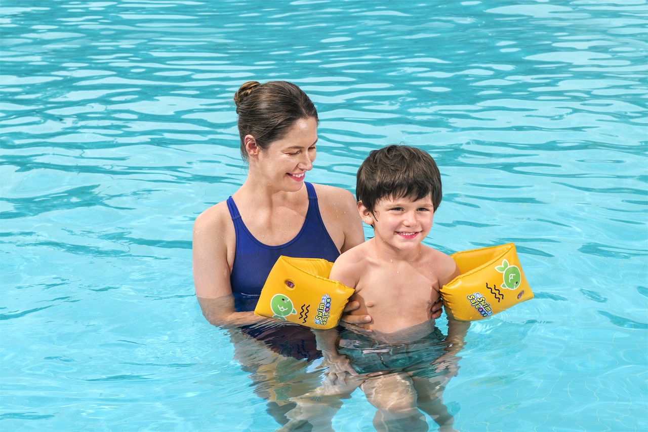 Детски надуваеми раменки Bestway Swim Safe S/M, 2 въздушни камери, PVC, цветни - Image 3