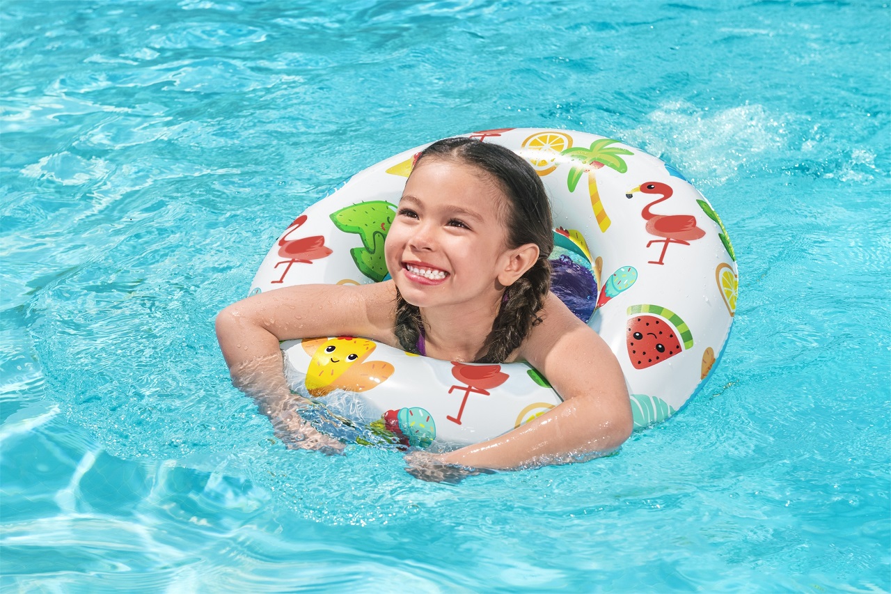 Детски надуваем пояс Bestway Swim Tube, 61 см, PVC, Звезда, Октопод, Плодове, Фламинго - Image 2