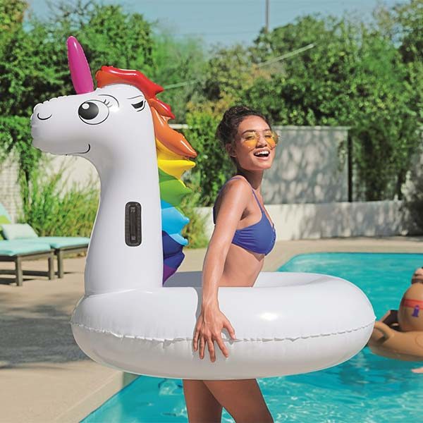 Надуваем пояс Bestway, еднорог, 136 х 131 см, PVC, за басейн и плаж - Image 2