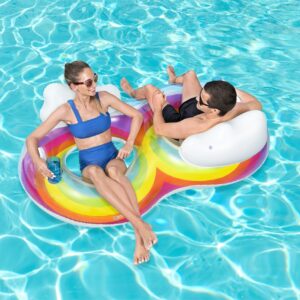 Надуваем пояс Rainbow Dreams Bestway, за двама, 186 х 116 см, PVC, дъга