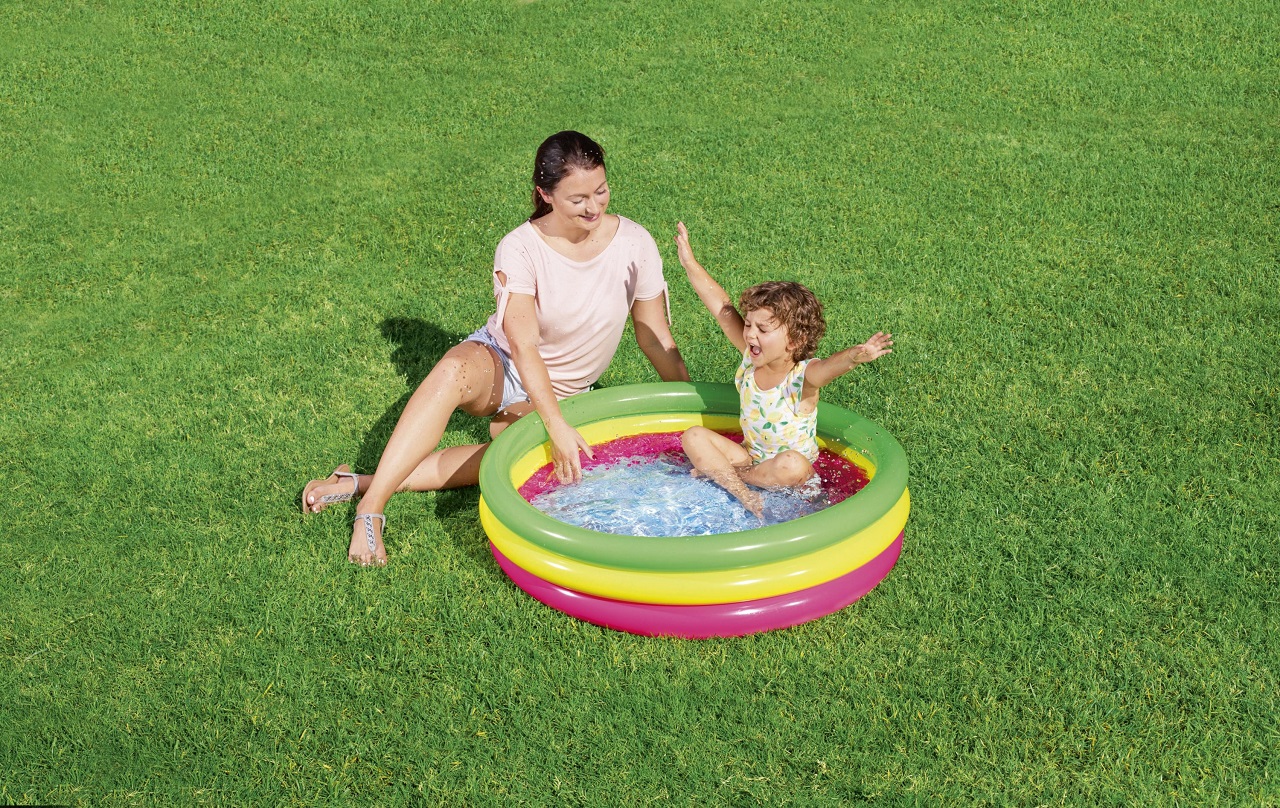 Детски надуваем басейн Bestway, Summer Set Pool, 102 х 25 см, 3 пръстена, PVC, ярки цветове - Image 2