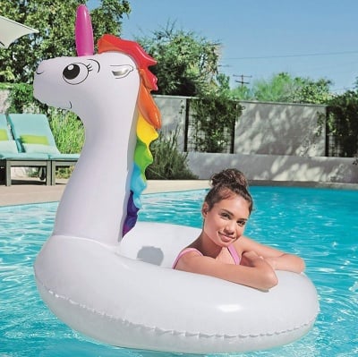 Надуваем пояс Bestway, еднорог, 136 х 131 см, PVC, за басейн и плаж - Image 4