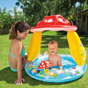 Бебешки басейн Intex Mushroom, надуваем, 102 х 89 см, PVC, гъба, цветен