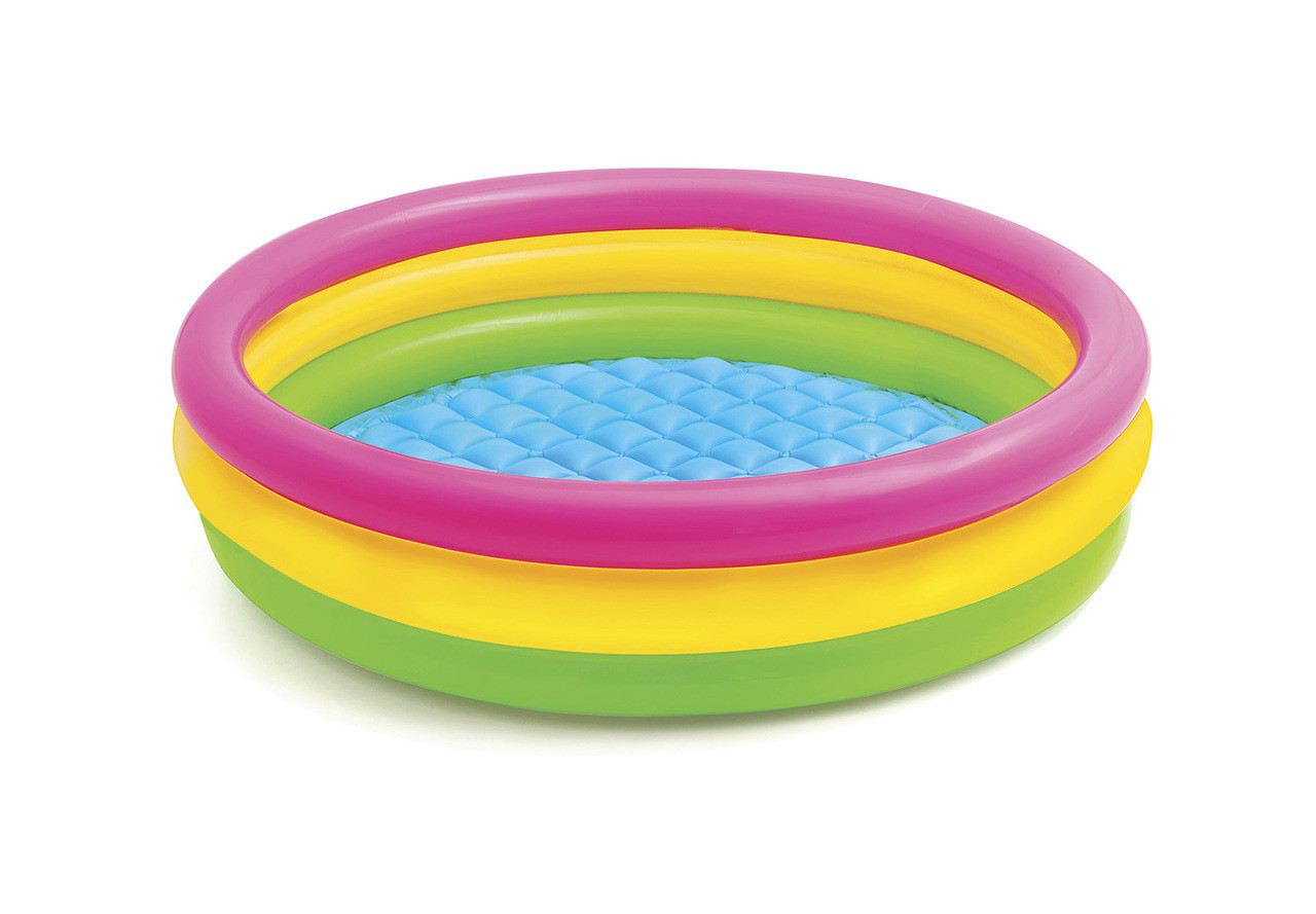 Детски надуваем басейн Intex Sunset Glow, среден, 114 х 25 см, 131 литра, PVC, цветен - Image 3