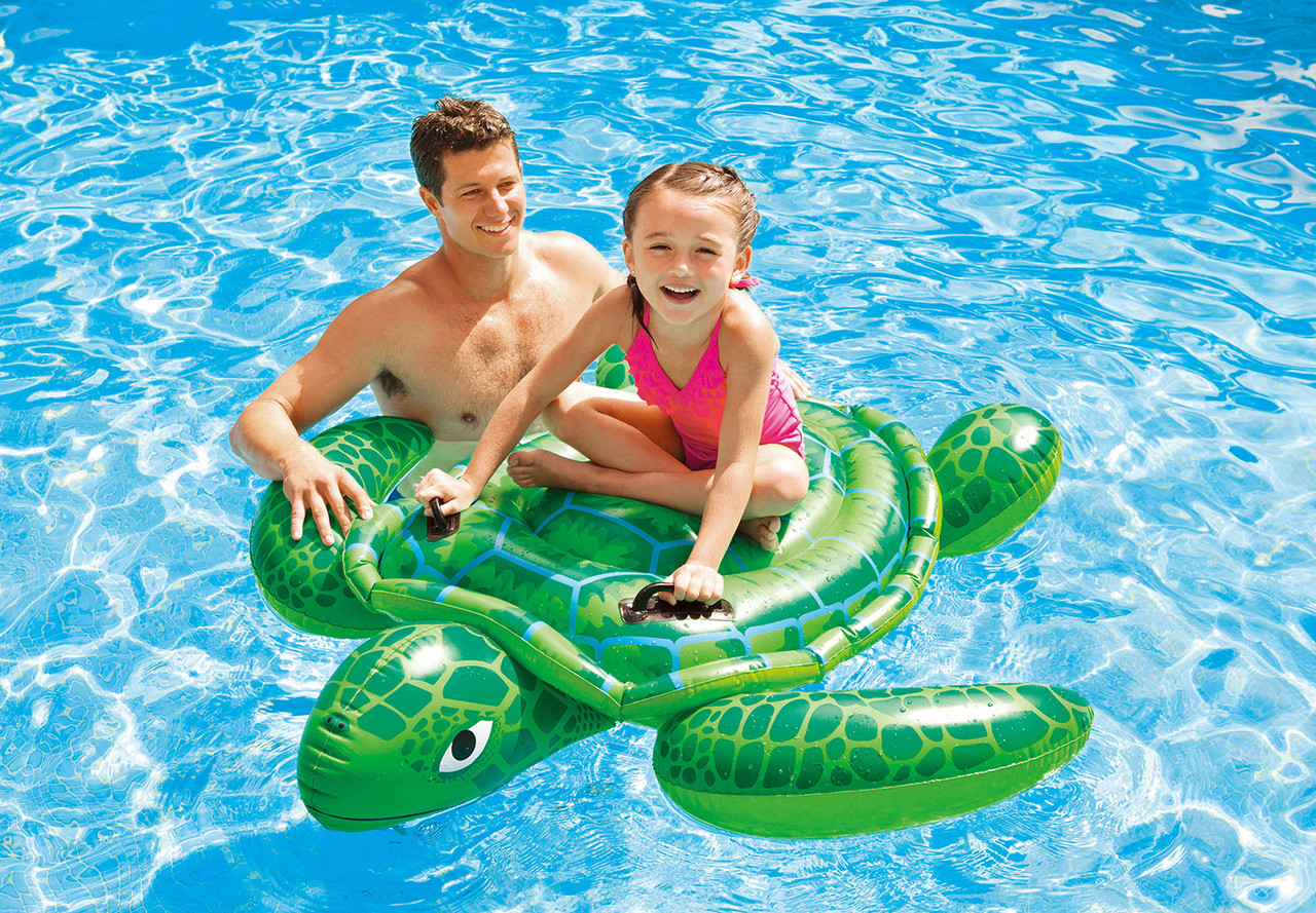 Детска надуваема играчка Intex, Костенурка, 150 х 127 см, PVC, зелена