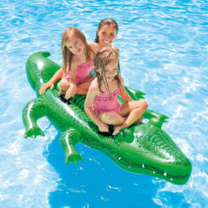 Детски надуваем алигатор Intex Giant Gator Ride-on, голям, 203 х 114 см, PVC, зелен