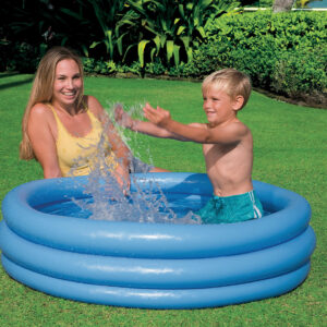 Детски надуваем басейн Intex Crystal Blue, малък, 114 x 25 см, PVC, безопасен, син