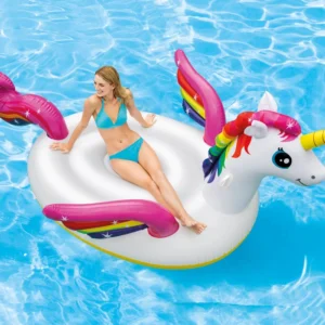 Надуваем остров Mega Unicorn Intex, 287 х 193 см, PVC, за двама, многоцветен