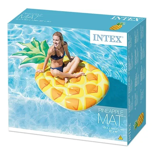 Надуваем дюшек INTEX, 216x107 см, 0.30 мм винил, весел ананас, жълт - Image 2
