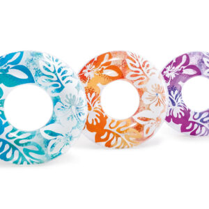 Надуваем пояс Clear Color INTEX, диаметър 91 см, PVC, тропически дизайн, 3 цвята