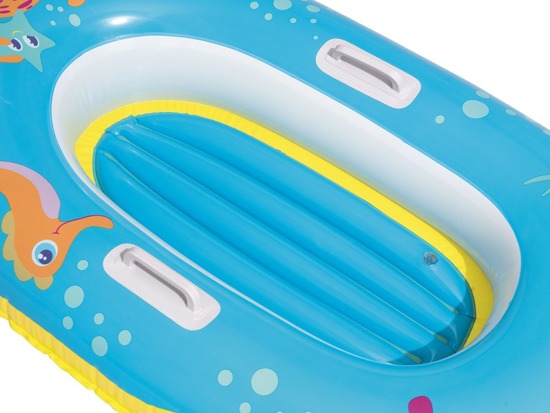 Детска надуваема лодка Bestway, 119 x 79 см, PVC, с дръжки, Оранжева, синя, зелена - Image 3