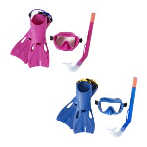 Детски комплект за гмуркане BESTWAY Hydro Swim, маска, шнорхел, плавници, PVC, син