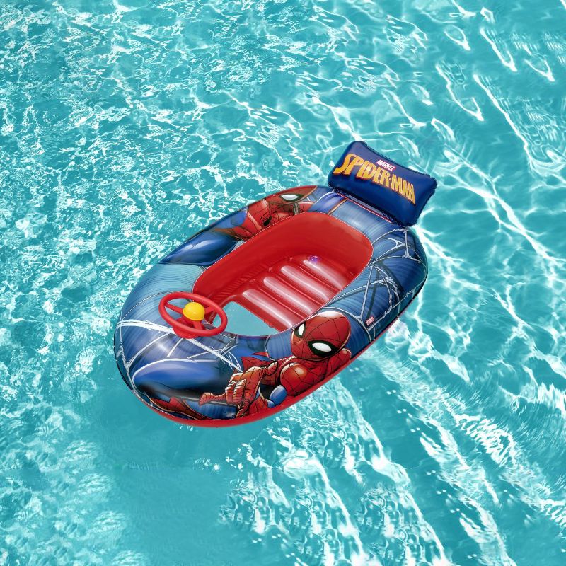 Детска надуваема лодка Spider Man BESTWAY, 112x71 см, PVC, за деца 3-6 г., червена