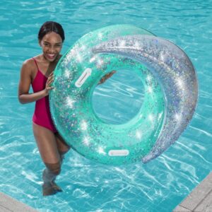 Надуваем пояс Glitter Dream Bestway, с облегалка, 1.17 м, PVC, тюркоаз с брокат