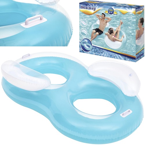 Надуваем двоен пояс Bestway, Double Ring Float, 188 x 117 см, PVC, за двама - Image 4