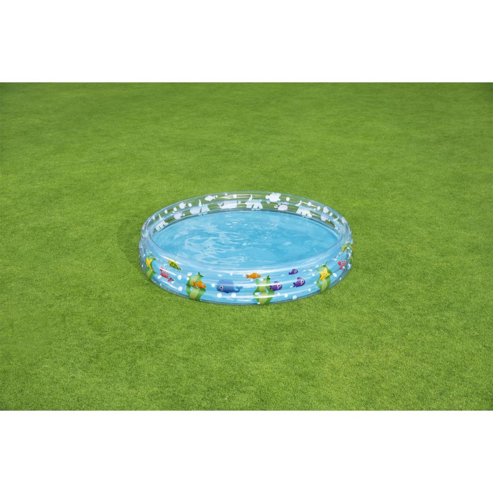 Детски надуваем басейн Bestway, 183 х 33 см, 3 пръстена, PVC, морски мотиви - Image 7