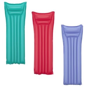 Надуваем дюшек Finish Air Mat Bestway, 183 х 69 см, PVC, двойна възглавница, Червен/Лилав/Син