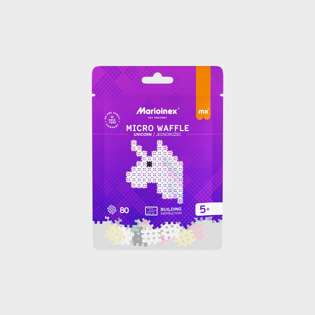 Marioinex - Комплект Micro Waffle 80 Unicorn, 80 части