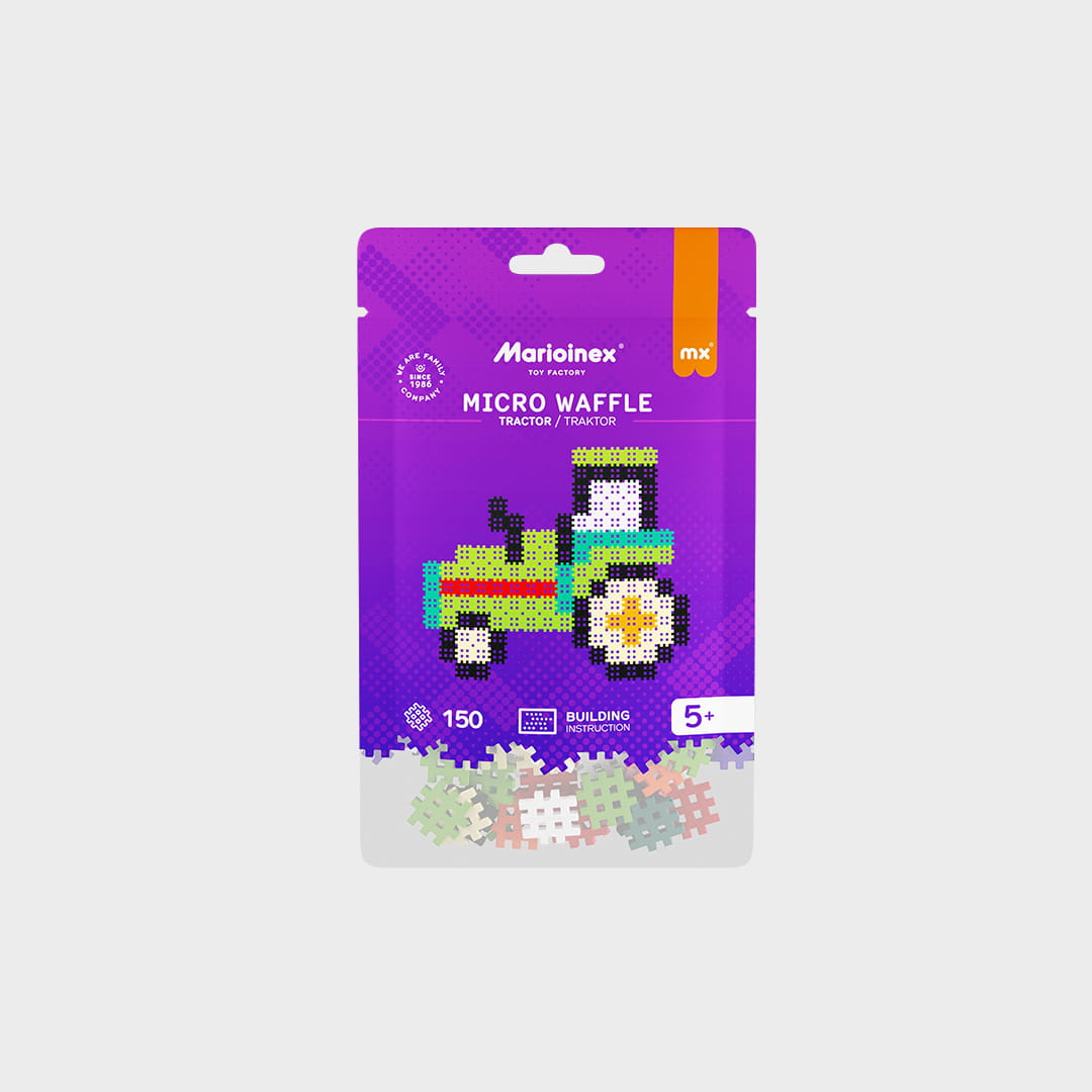 Marioinex - Конструктор Трактор Micro Waffle, 150 части