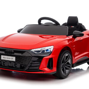 Детски акумулаторен автомобил с USB, Audi RS e-tron GT, кожени седалки, червен