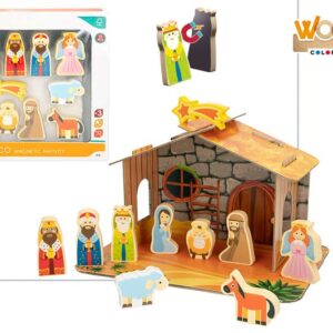 Дървена коледна ясла с 11бр части Woomax, магнитни фигури, +3год