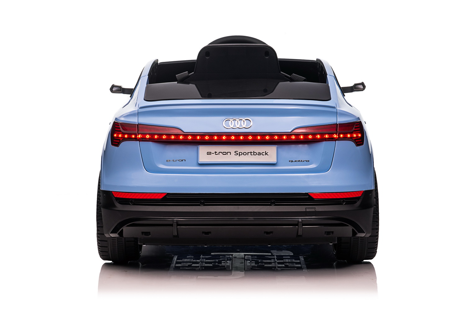 Детски акумулаторен автомобил с USB, Audi QS8, кожени седалки, син - Image 5