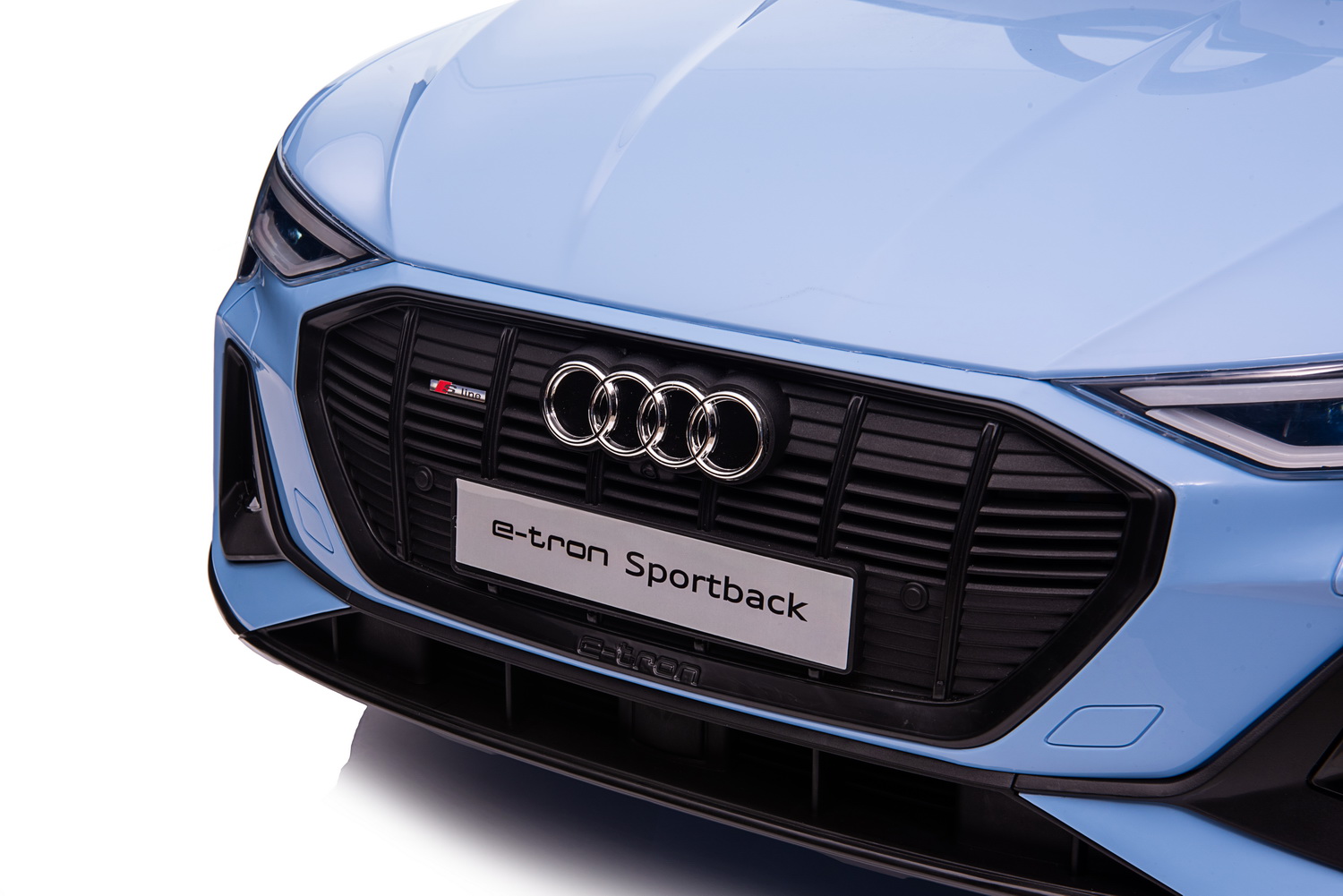 Детски акумулаторен автомобил с USB, Audi QS8, кожени седалки, син - Image 12