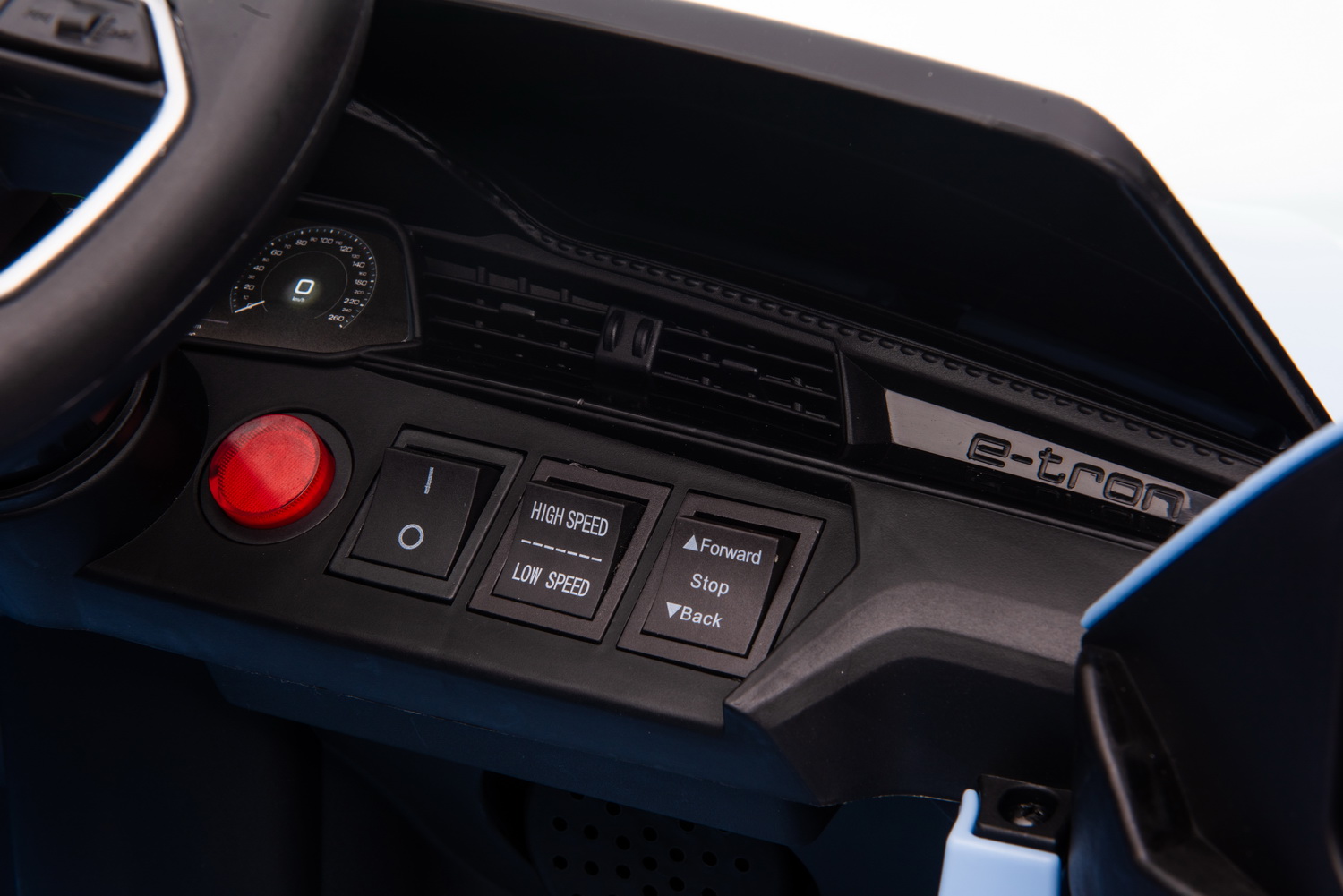 Детски акумулаторен автомобил с USB, Audi QS8, кожени седалки, син - Image 17