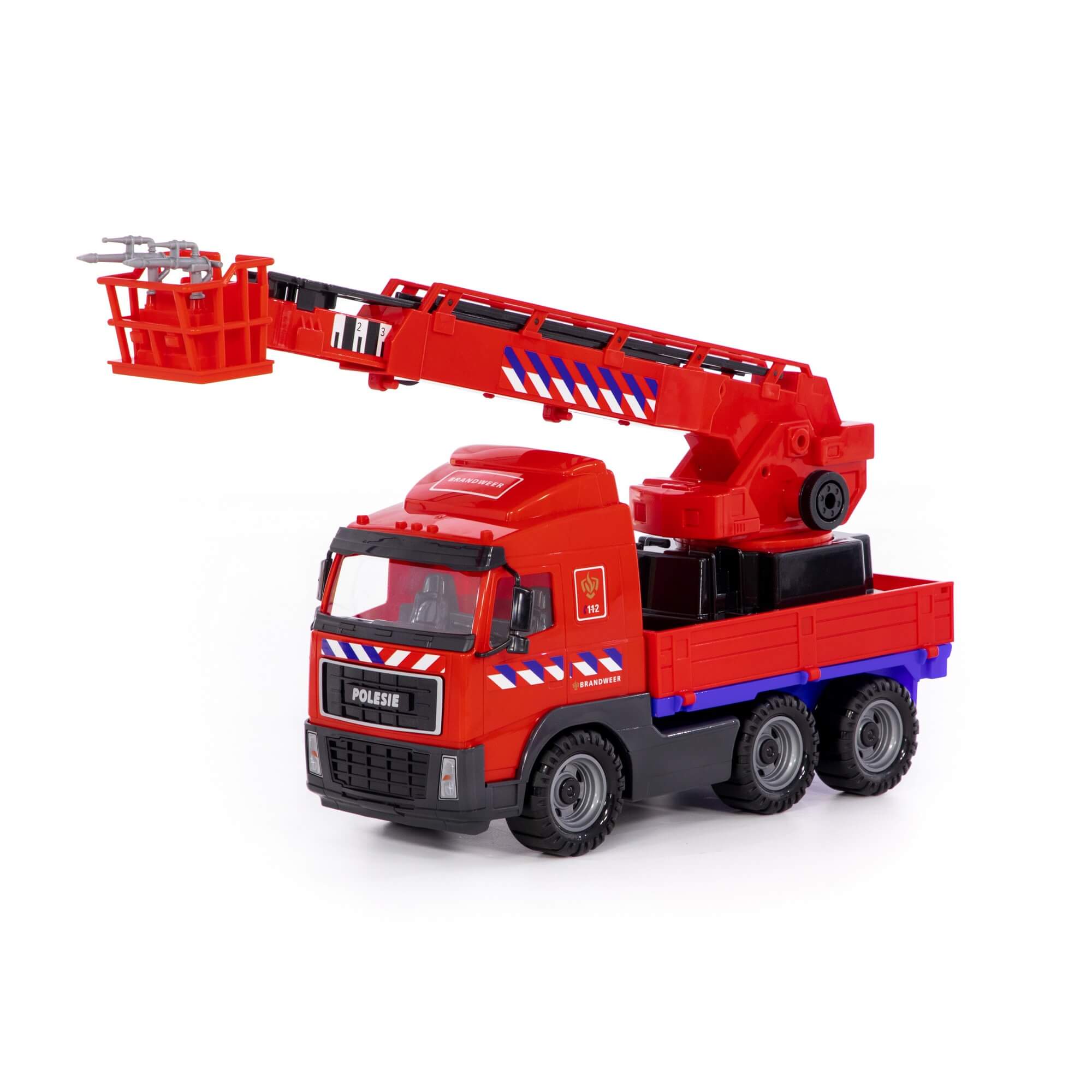 Камион с кран Polesie, PowerTruck Brandweer NL, червен