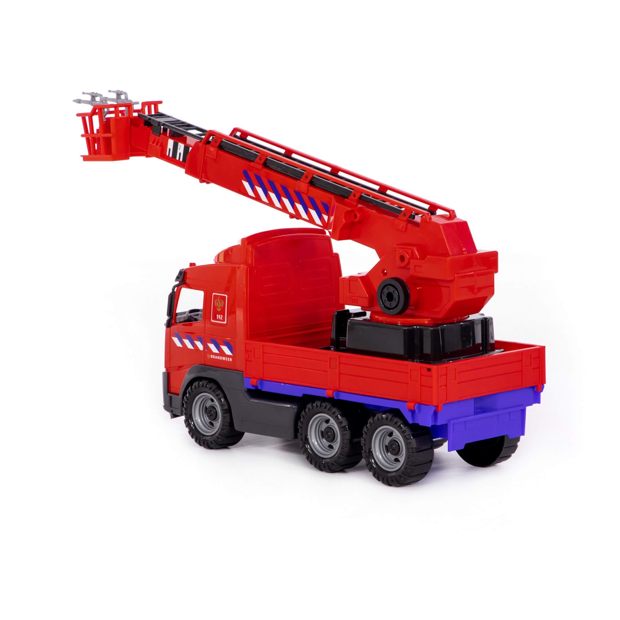 Камион с кран Polesie, PowerTruck Brandweer NL, червен - Image 4