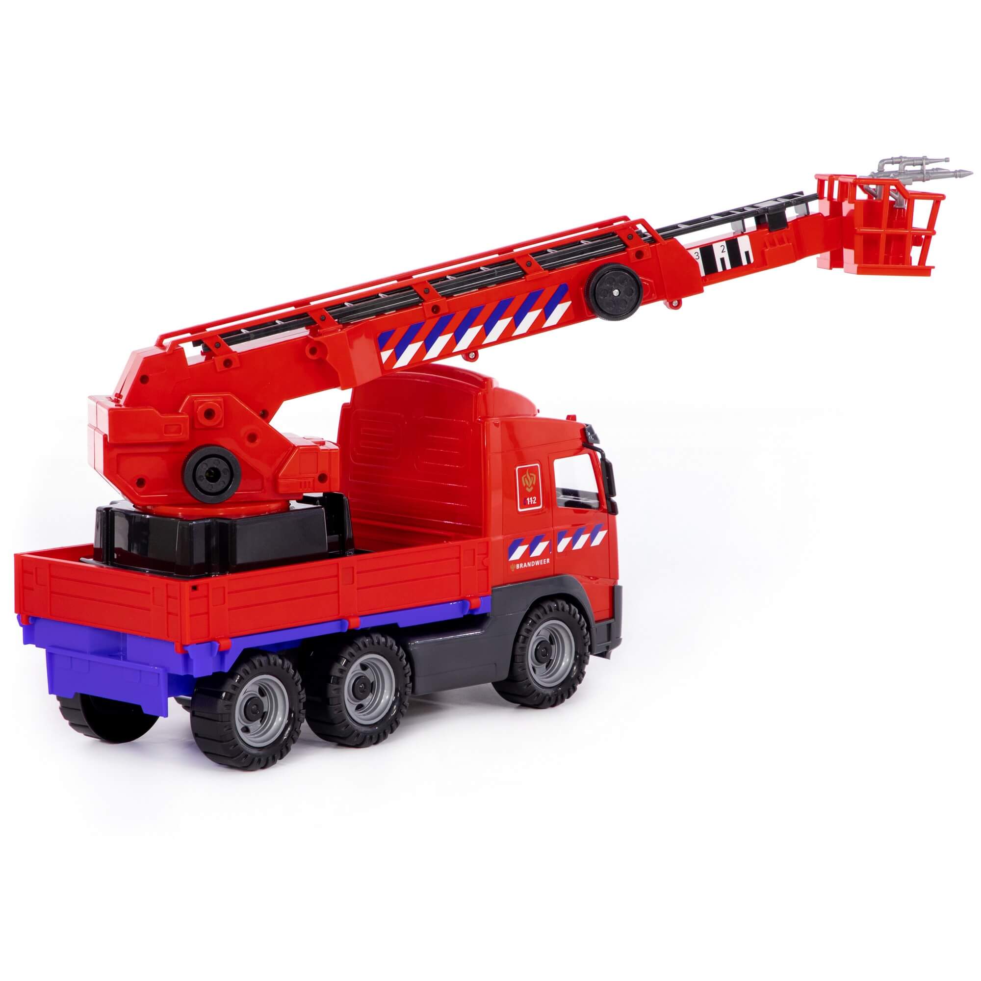 Камион с кран Polesie, PowerTruck Brandweer NL, червен - Image 5