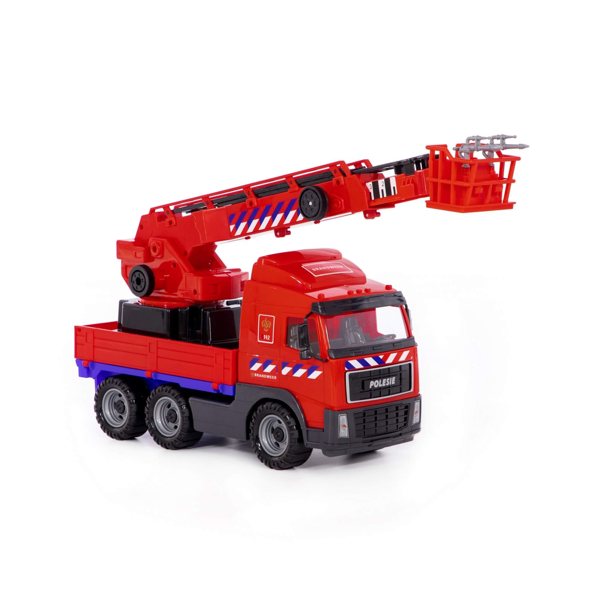 Камион с кран Polesie, PowerTruck Brandweer NL, червен - Image 7