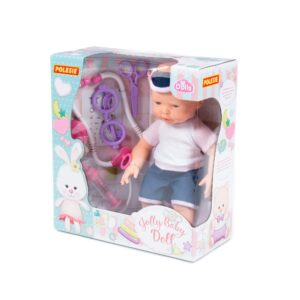 Кукла бебе Jolly, Polesie, 35 см с комплект, биберон и лекарски комплект