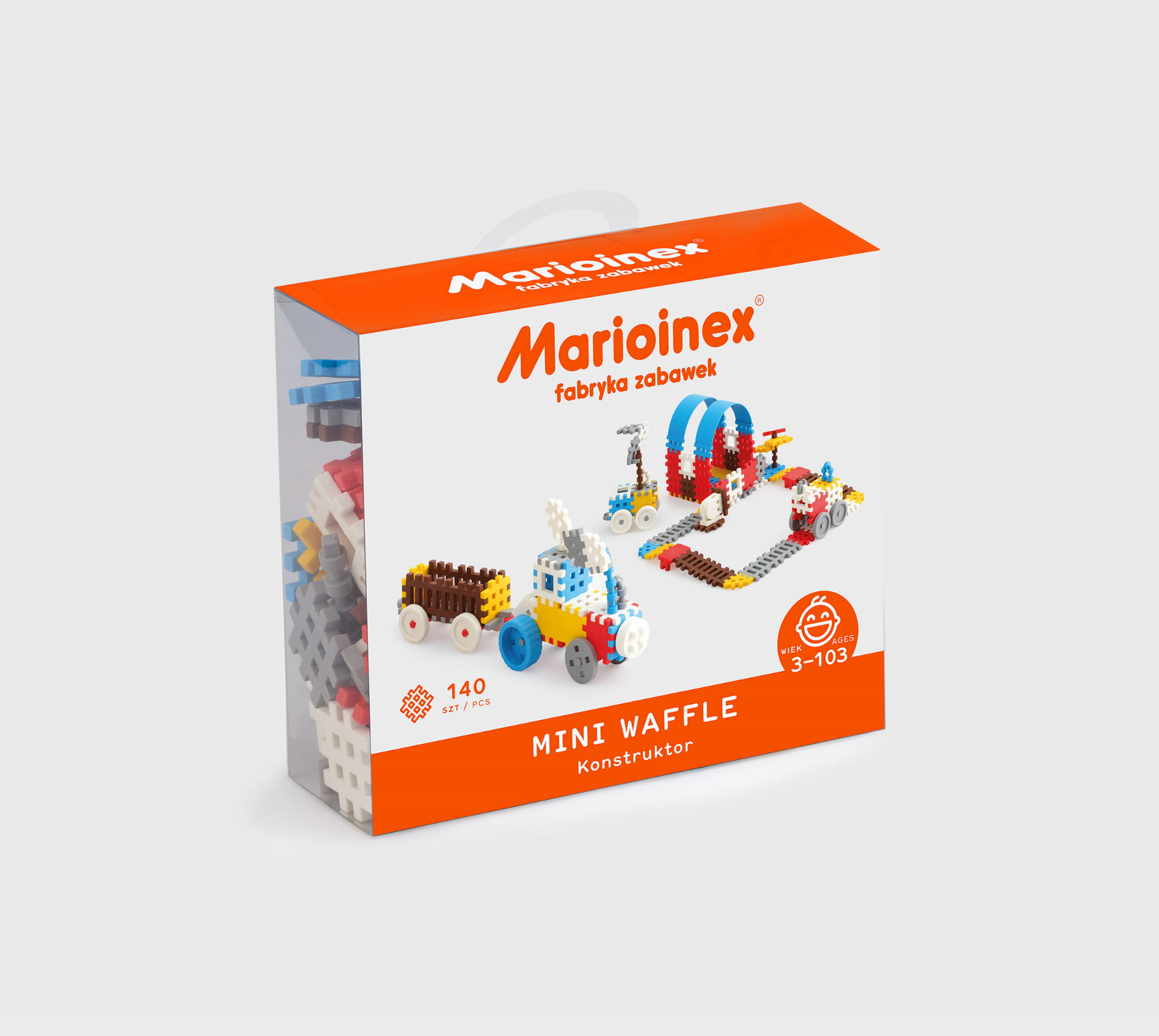 Marioinex - Мини конструктор гофрети 140 части, син - Image 4