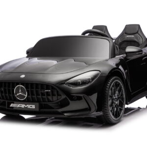 Детски акумулаторен автомобил с USB, Mercedes-Benz SL 63 AMG, кожени седалки, черно