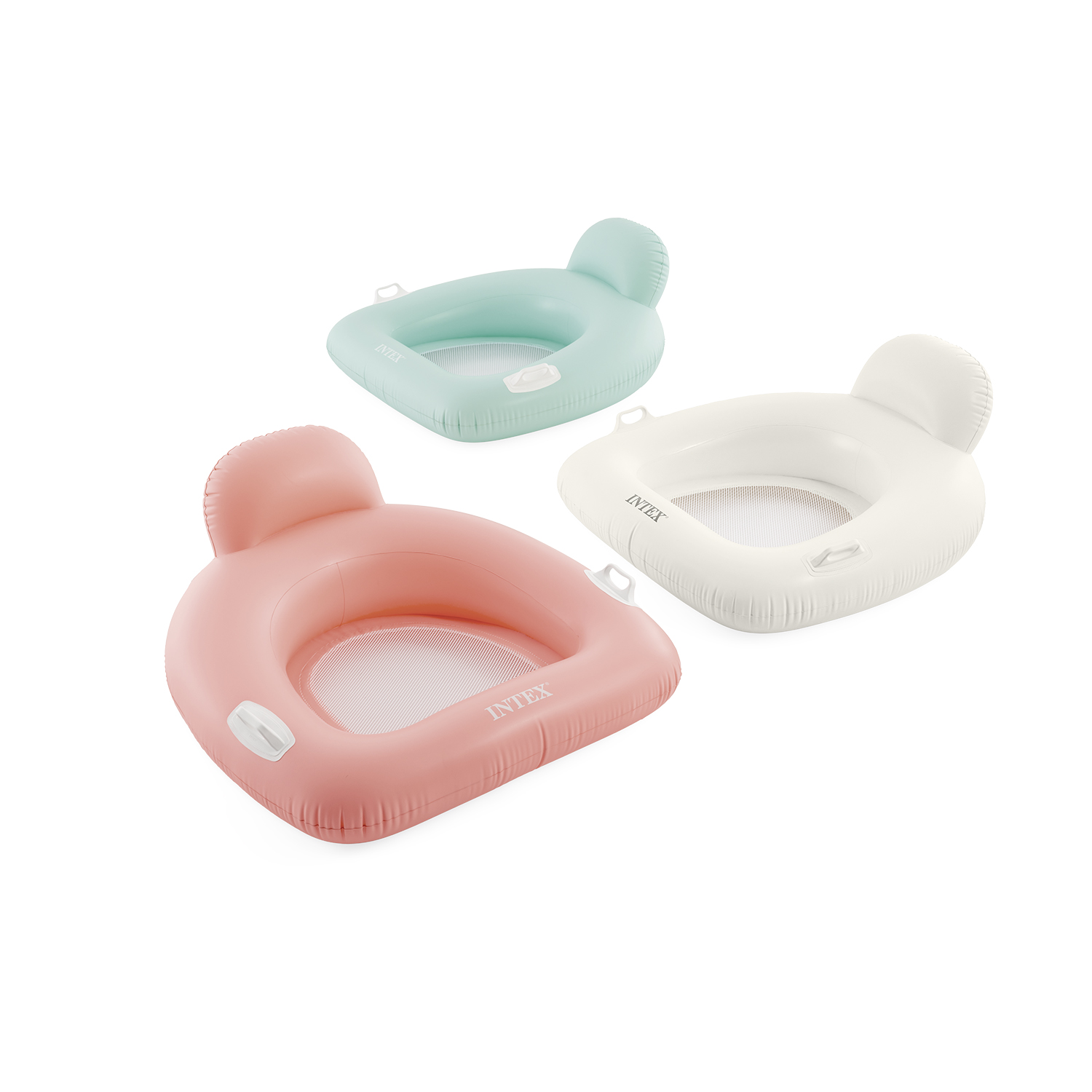 Надуваемо кресло за вода, PILLOW FLOAT LOUNGES INTEX с мрежесто дъно и облегалка