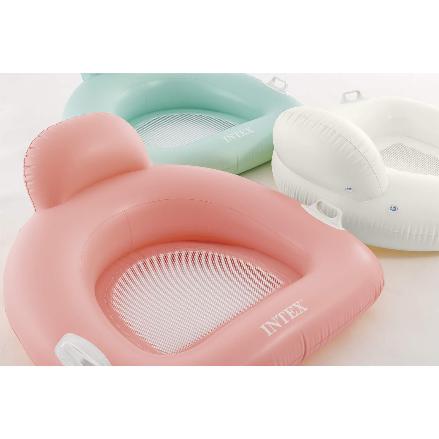 Надуваемо кресло за вода, PILLOW FLOAT LOUNGES INTEX с мрежесто дъно и облегалка - Image 3
