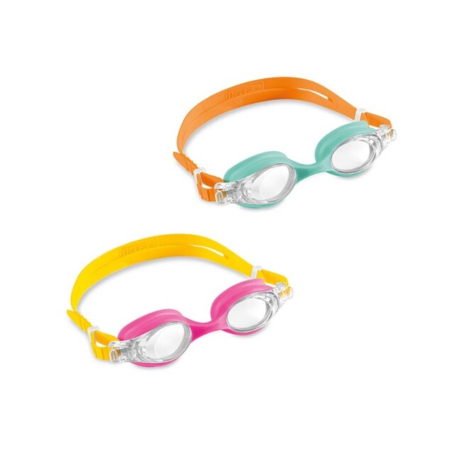 Детски плувни очила INTEX KIDS GOGGLES, UV защита, регулируема каишка, поликарбонат, цветни