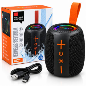 Преносима Bluetooth тонколона BOOMBOX AC75, 10W, RGB LED светлини, водоустойчивост IPX5 и акумулаторна батерия 1200 mAh