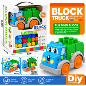 Детски конструктор Block Truck с камион, 23 части, музика, звукови и светлинни ефекти