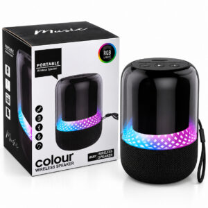 Преносима Bluetooth тонколона с RGB LED светлини, безжична връзка, USB, карта памет и вграден микрофон