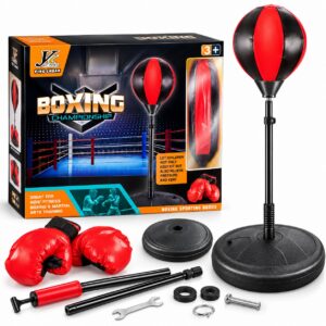 Детски боксов комплект Boxing Championship с боксова круша на стойка, ръкавици и регулируема височина