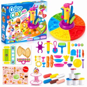 Детски комплект Color Clay DIY с 6 цвята пластилин, машина за сладкиши, формички и аксесоари за моделиране