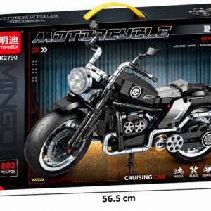 Конструктор класически круизър мотоциклет MINGDI Motorcycle с реалистичен дизайн, 802 части, модел K2790