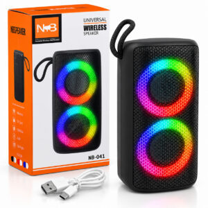 Преносима Bluetooth тонколона NB SPEAKER NB-041 с RGB LED светлини, 5W, USB, TF карта и вградена батерия