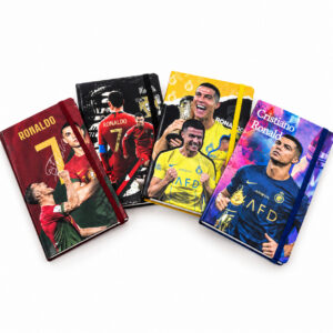 Бележник Cristiano Ronaldo с твърди корици и ластик, различни дизайни, A5